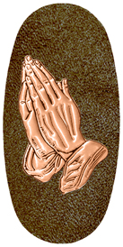 DASOV 516 CP SH BR Copper Praying Hands Shimmer Brown Background